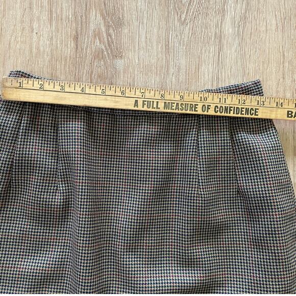 VTG Pendleton Wool Ankle Length Pencil Skirt Brown Houndstooth size 6 - Picture 7 of 8